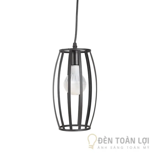 Đèn thả màu đen trang trí nghệ thuật Long Sát hình trụ bóng LED