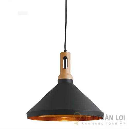 Đèn thả hình nón đuôi gỗ