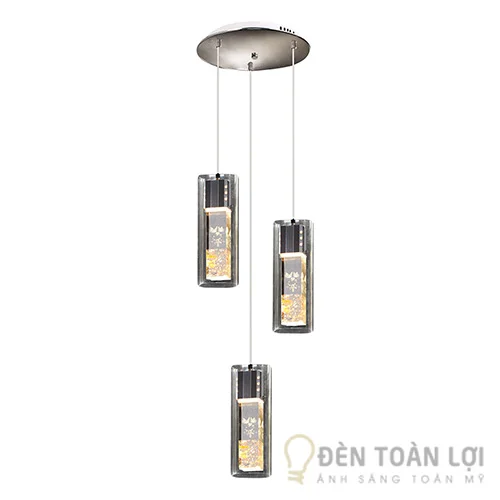 đèn thả 3 bóng thủy tinh trang trí bàn ăn