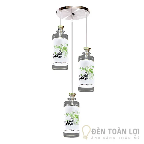 Đèn thả Bộ đèn thả chụp thủy tinh hình gấu trúc mẫu số 5