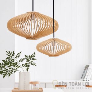 Đèn gỗ: Mẫu đèn gỗ trang trí hình lồng đèn