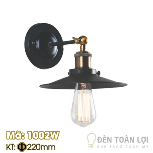Đèn vách màu đen vách bóng Edison trang trí mã 1002w