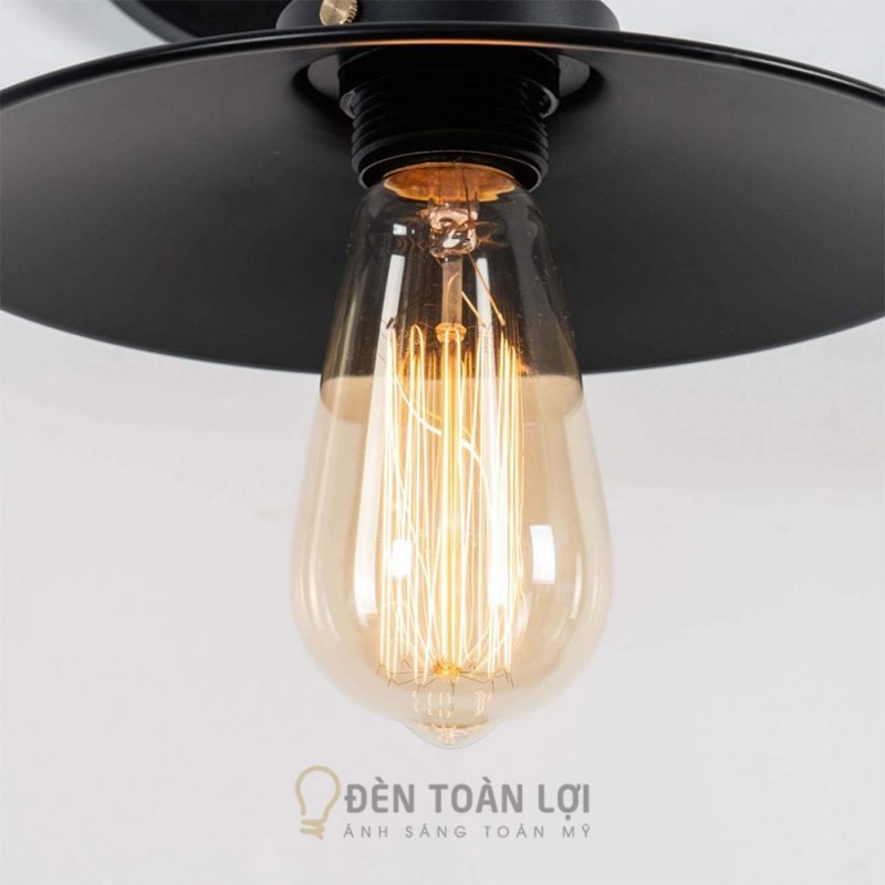 Đèn vách đĩa bay phi 22cm bóng Edison trang trí vách quán cafe 1