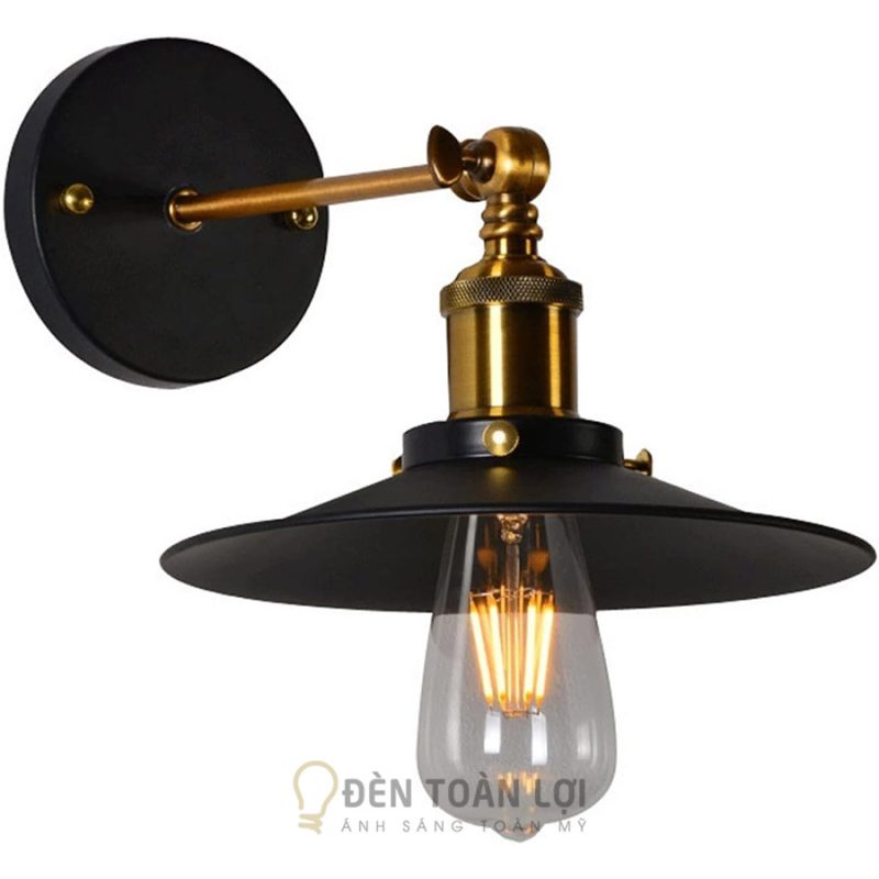 Đèn vách đĩa bay phi 22cm bóng Edison trang trí vách quán cafe 1