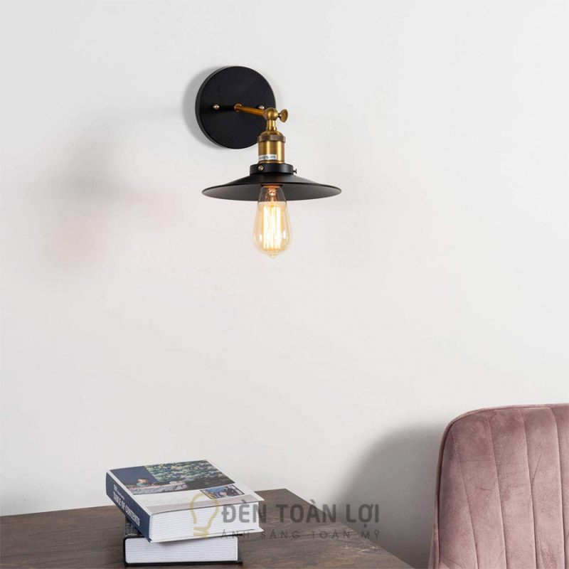 Đèn vách đĩa bay phi 22cm bóng Edison trang trí vách quán cafe 1