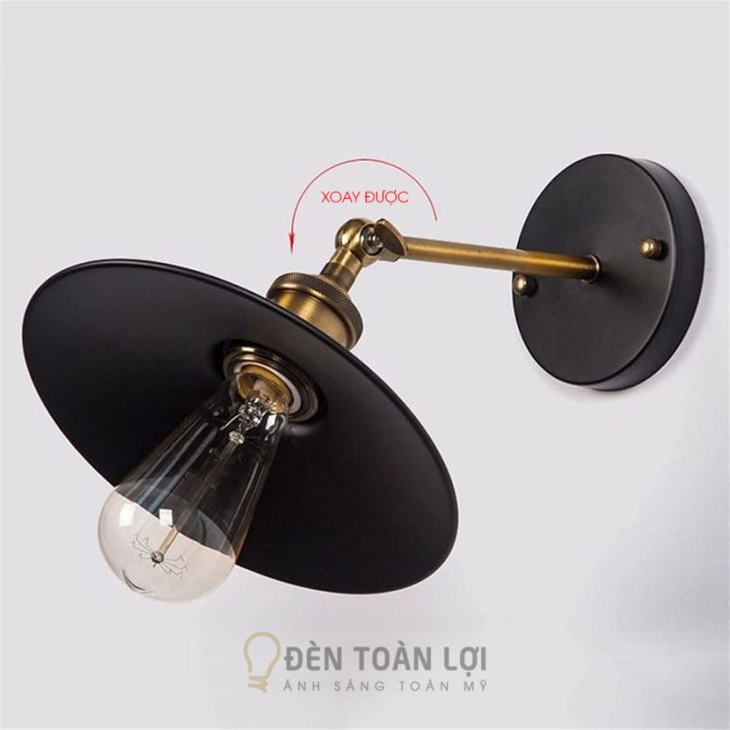 Đèn vách đĩa bay phi 22cm bóng Edison trang trí vách quán cafe 1