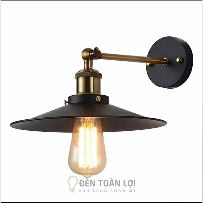 Đèn vách đĩa bay phi 22cm bóng Edison trang trí vách quán cafe 1