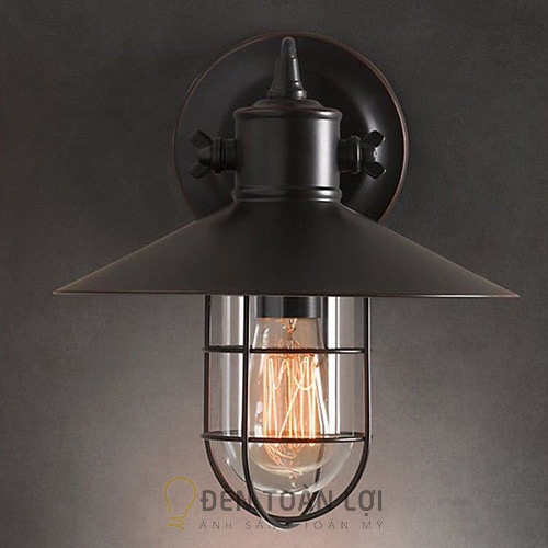 Đèn vách: Đèn vách lồng sắt bóng Edison trang trí Mã 1001W