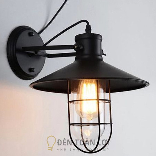 Đèn vách: Đèn vách lồng sắt bóng Edison trang trí Mã 1001W