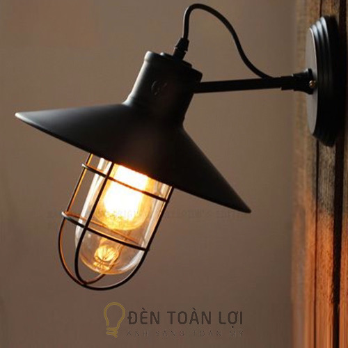Đèn vách: Đèn vách lồng sắt bóng Edison trang trí Mã 1001W
