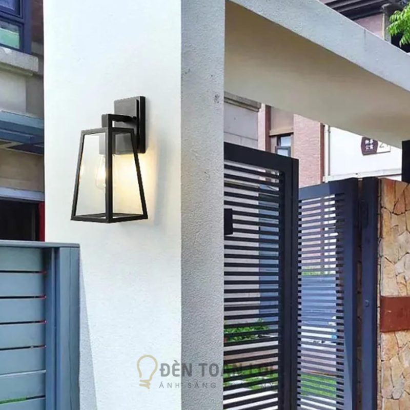 Đèn vách khung sắt hình thang trang trí quán cafe mã 1006W