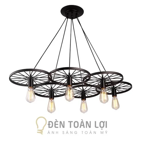 Đèn thả bộ đèn thả trang trí 6 bánh xe cổ điển cho nhà hàng