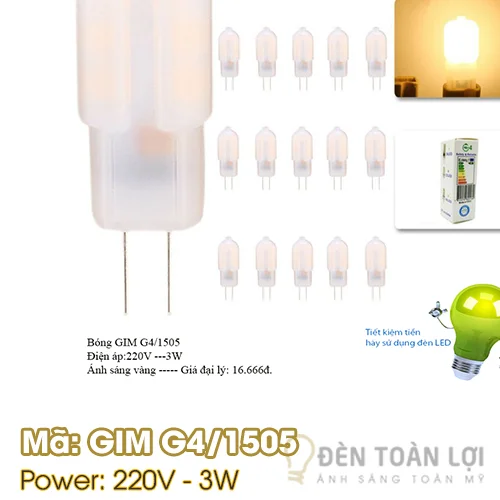 Bóng Đèn: Mẫu bóng led G4 thường dùng - Đèn Toàn Lợi