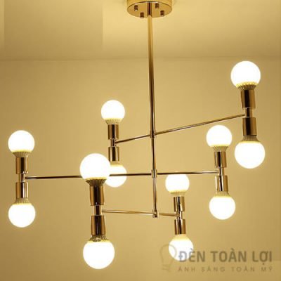 Đèn chùm 12 hành tinh thân vàng trong danh mục đèn thả trang trí