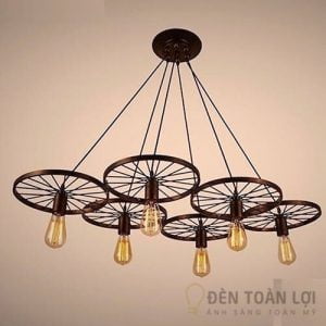 Đèn thả Bộ đèn thả trang trí 6 bánh xe cổ điển cho nhà hàng
