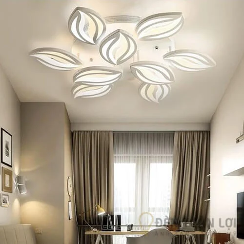 Đèn ốp trần hiện đại 9 cánh hoa màu đen
