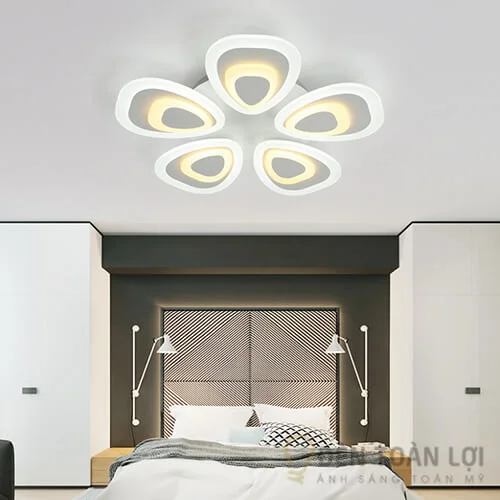 Đèn ốp trần màu đen LED áp trần 5 cánh