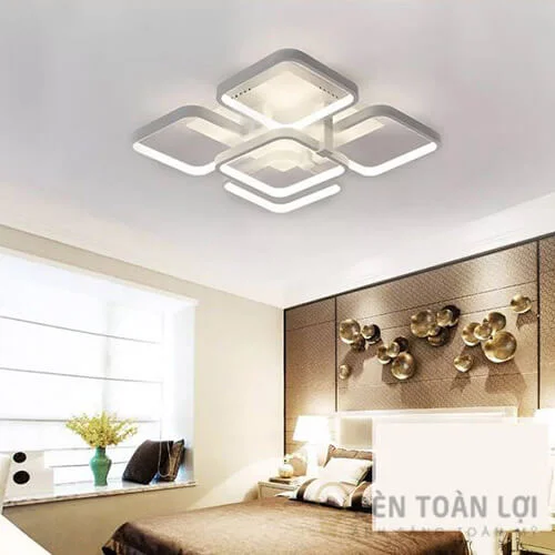 Đèn ốp trần LED 5 cánh vuông màu đen