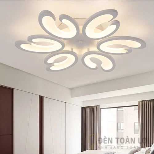 Đèn ốp trần màu đen LED áp trần 6 cánh tãi thon mỏng