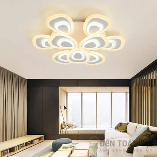 Đèn ốp trần màu đen LED áp trần 9 cánh