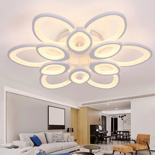 Đèn ốp trần màu đen LED 12 búp sen