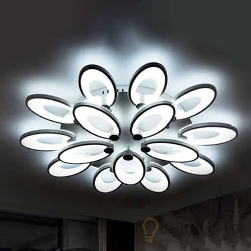 Đèn ốp trần màu đen LED 15 cánh