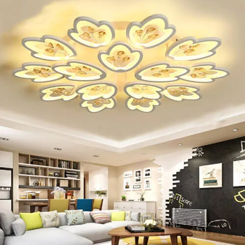 Đèn ốp trần màu đen LED trang trí hiện đại cho phòng khách