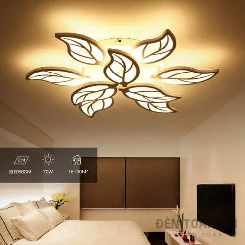 Đèn ốp trần màu đen mâm 9 lá đèn LED trang trí phòng hội nghị