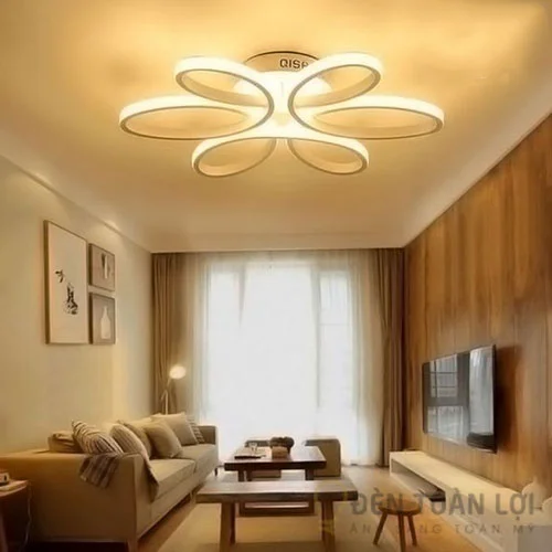 Đèn ốp trần hình bông hoa màu đen