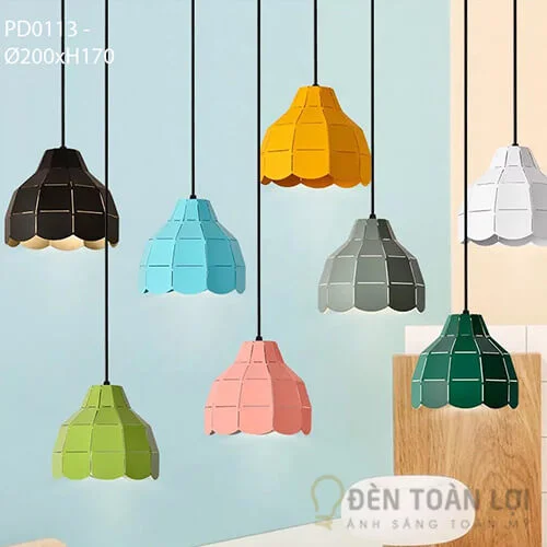 Đèn thả màu đen LED hình cái nón