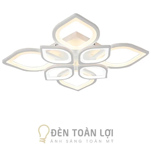 đèn ốp trần 8 cánh sen màu đen trang trí resort