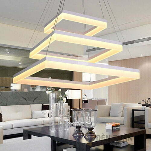 Đèn thả LED 3 chế độ màu khung chữ nhật