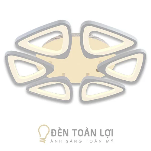 Đèn ốp trần màu đen mâm ốp trần 6 cánh