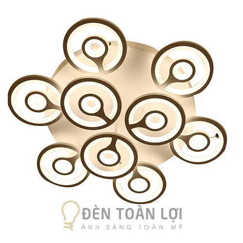 Đèn Ốp Trần: Mẫu đèn led 9 vòng tròn trang trí khách sạn sang trọng