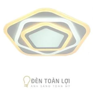 Đèn Ốp Trần: Mẫu đèn ốp sát trần hình ngũ giác trang trí phòng ăn