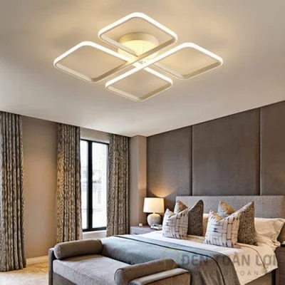 Đèn Ốp Trần Mẫu đèn led 4 hình vuông nối tiếp nhau sang chảnh