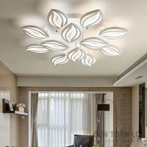 Đèn Ốp Trần Mẫu đèn led ốp trần 3 chế độ 12 cánh hoa ly cho phòng làm việc