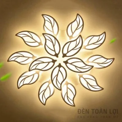 Đèn Ốp Trần Mẫu đèn mâm 15 lá đèn led để trang trí phòng khách (2)