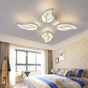 Đèn Ốp Trần Mẫu đèn mâm 4 lá đèn led nhẹ nhàng và lung linh