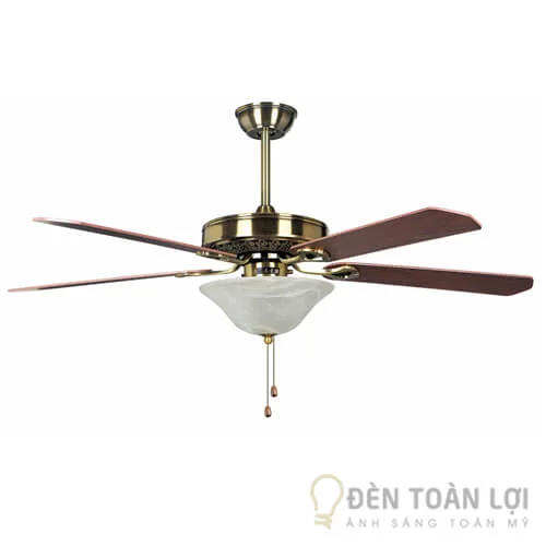 Đèn quạt trần màu đen 5 cánh gỗ