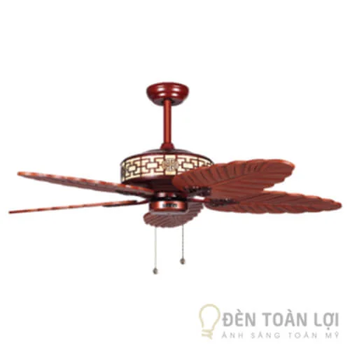 Đèn quạt trần màu đen 5 cánh cho khu nghỉ dưỡng