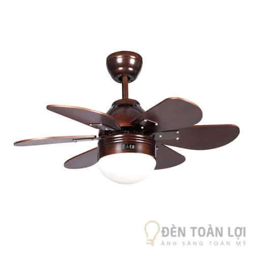 Đèn quạt trần 6 cánh gỗ màu đen