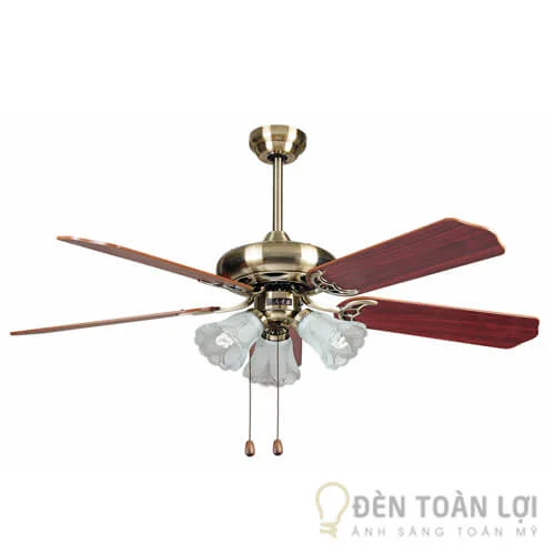 Đèn quạt trần màu đen trang trí 2 trong 1 cho phòng khách