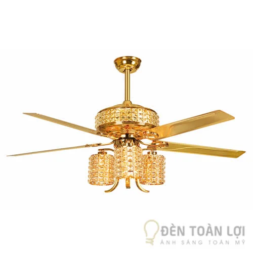 Đèn Quạt Trần Màu Đen Trang Trí