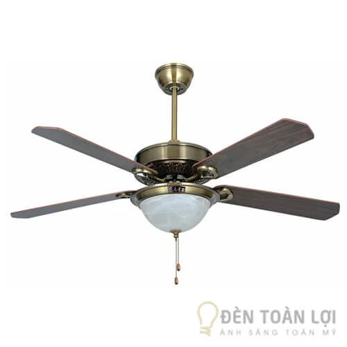 Đèn quạt trần màu đồng cổ sang trọng