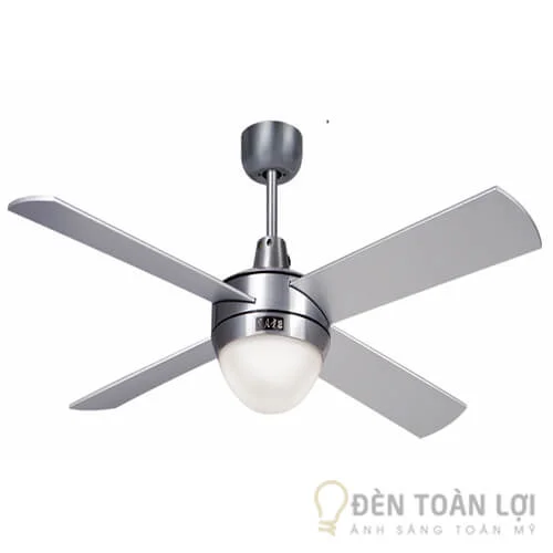 Đèn quạt trần cánh gỗ màu bạc