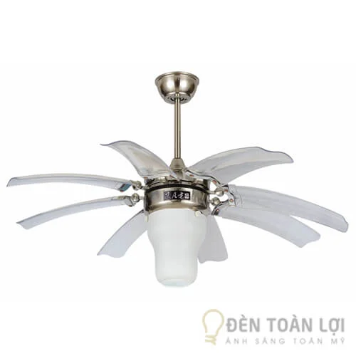 Đèn quạt trần màu sáng bóng chất liệu nhựa tổng hợp