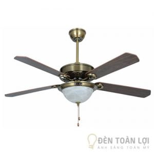 Đèn Quạt Trần Mẫu quạt trần đèn cánh gỗ màu đồng cổ sang trọng