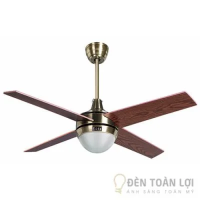 Đèn Quạt Trần Mẫu quạt trần 4 cánh gỗ cao cấp có 1 đèn