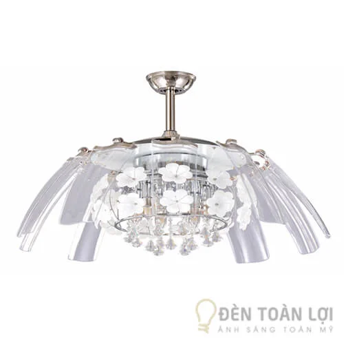 Đèn quạt trần màu đen nhựa ABS